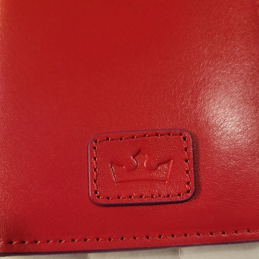 Baekgaard Card Keeper Wallet Solid Red Plum Purple Colorblock Cute Vera Bradley - Picture 7 of 8